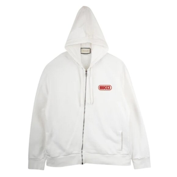 Gucci Sergio Mora Privilegium Perpetuum Zip Up Hooded Sweatshirt White Multi - Picture 8 of 11